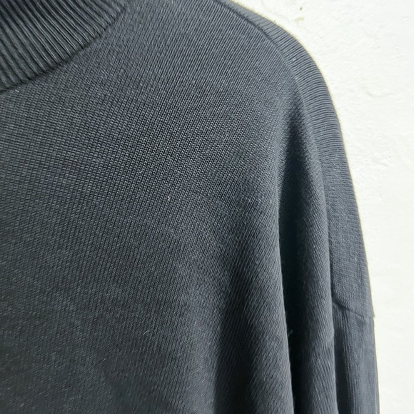 BARACUTA Silk Cotton Mock Neck Knit Pullover Sweater Lightweight Mens XL Black - Picture 3 of 4